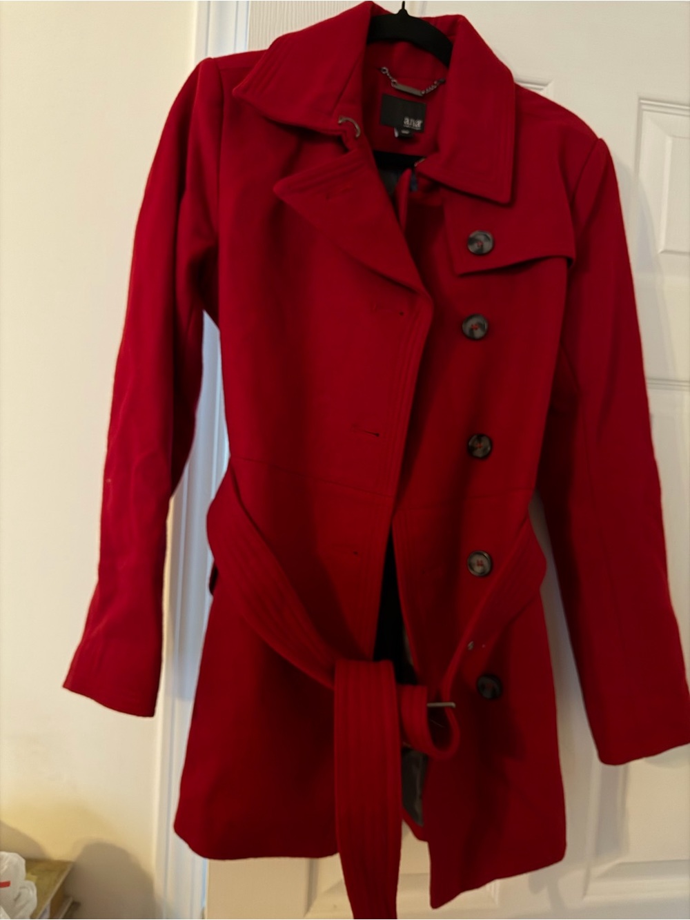 A.n.a. Red Belted Peacoat